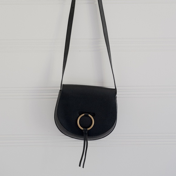 Madewell Handbags - Madewell Black Cross Body Bag with Gold Loop